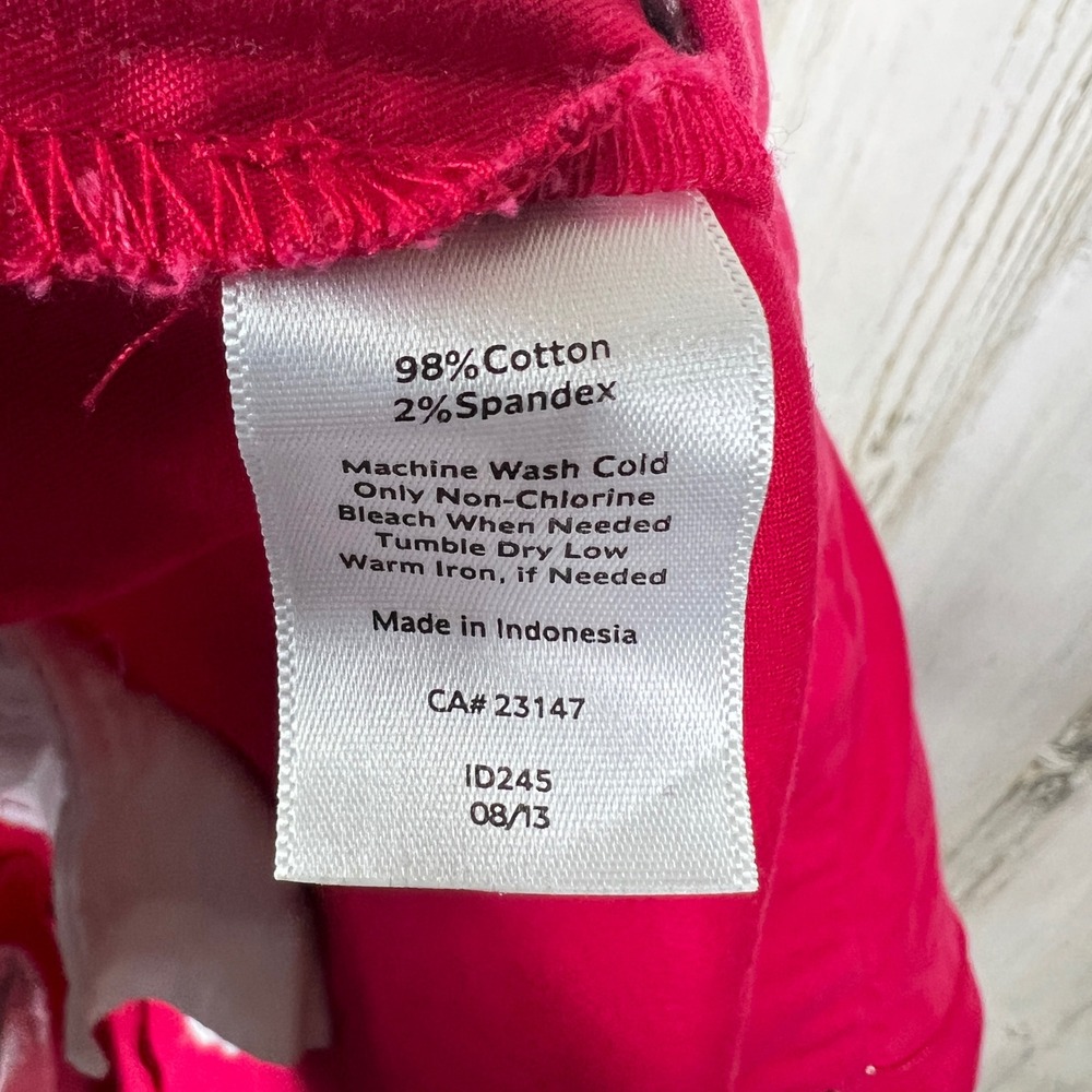 Talbots Red Cropped Pants 22W Plus Cotton Stretch Career Office Professional - Picture 3 of 10